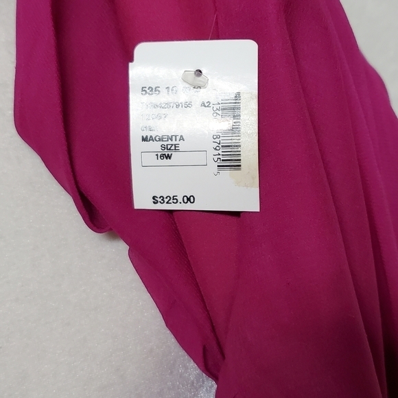 KAY Unger Vintage Fuschia Pink Silk Cowl Neck Flutter Sleeve Ruffle Hem Blouse - Picture 14 of 15